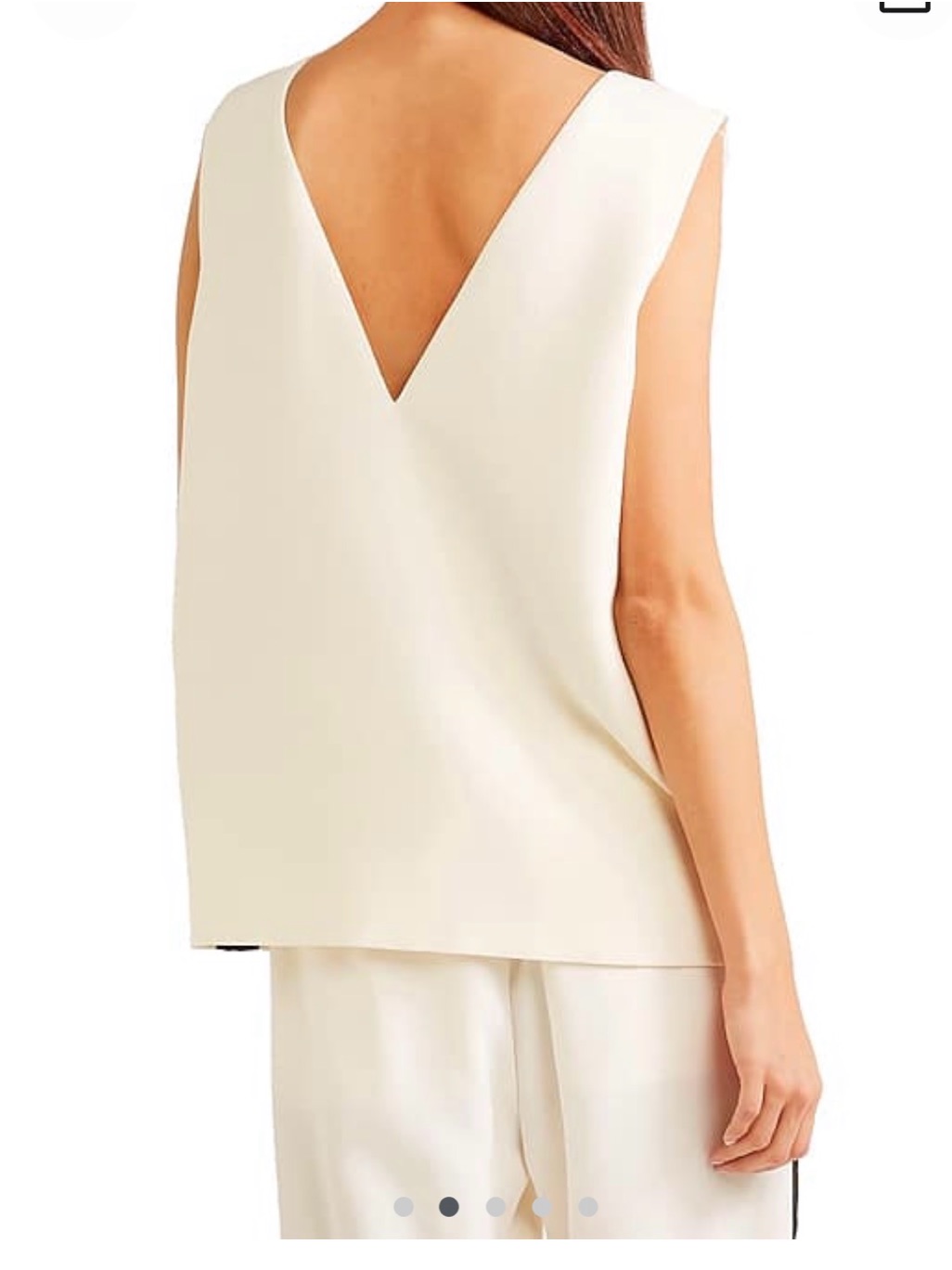 Nwt Burberry Cream Tank Top W Black Panels V- Back Wool Silk